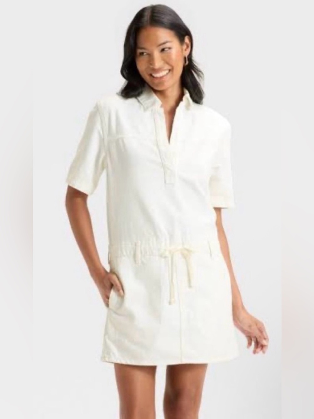 Universal Thread White Denim Shirt Dress Women’s Medium NWT Collared